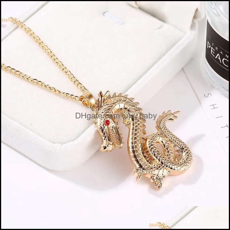 pretty dragon pendant necklace for men punk jewelry fashion jewelry gift for women collares long chains necklaces chic bracele