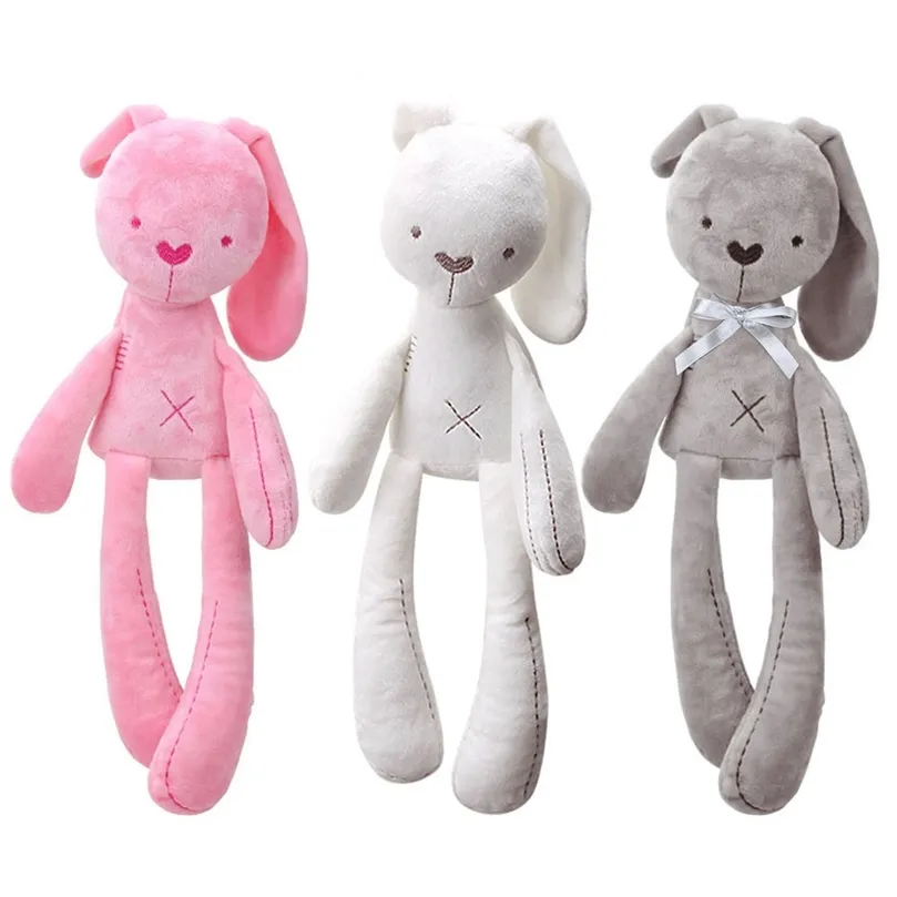 Poupées de lapin à longues pattes bébé accompagner poupée apaisante dessin animé lapin en peluche jouet mignon dessin animé en peluche cadeaux poupées d'animaux en peluche 220531