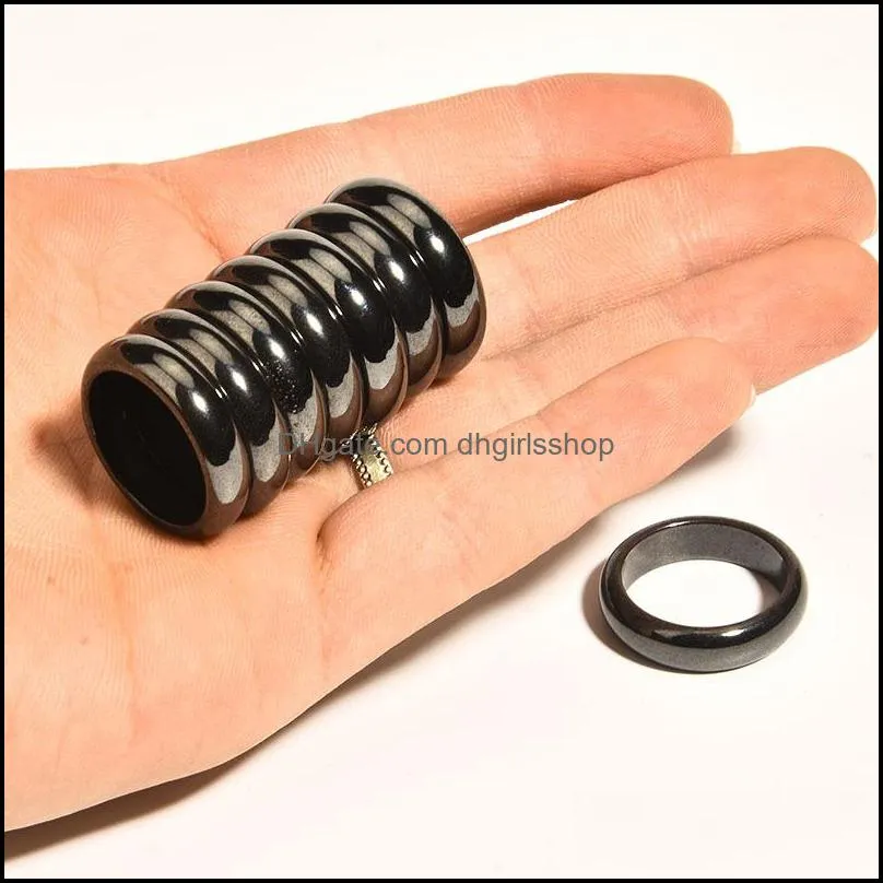 2021 Magnetic flat hematite ring For Women Men 50PCS/LOT Size 6 to 12