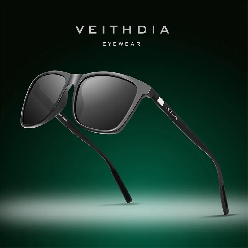 Veithdia Unisex Retro Aluminumtr90サングラス偏光レンズビンテージアイウェアサングラス