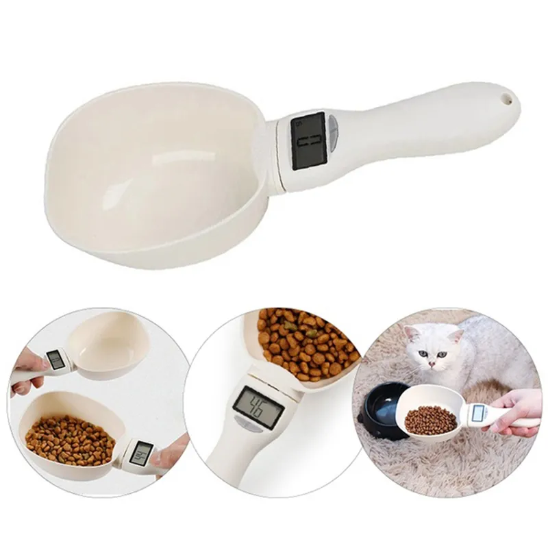 개 고양이 먹이 그릇 부엌 숟가락을위한 800g1g 애완 동물 사료 스케일 컵 LED 디스플레이를 갖춘 특종 측정 력 Y200917