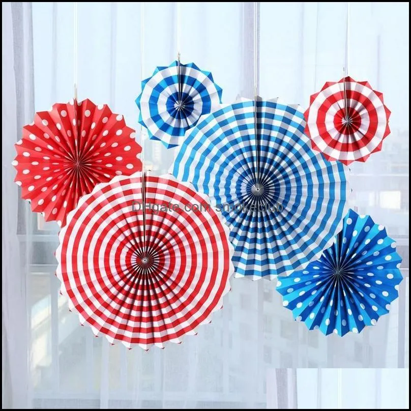 Other Home Decor 6 Pcs Party Paper Fans Set Decoration Supplies For Birthday Wedding Graduation Events Accessories