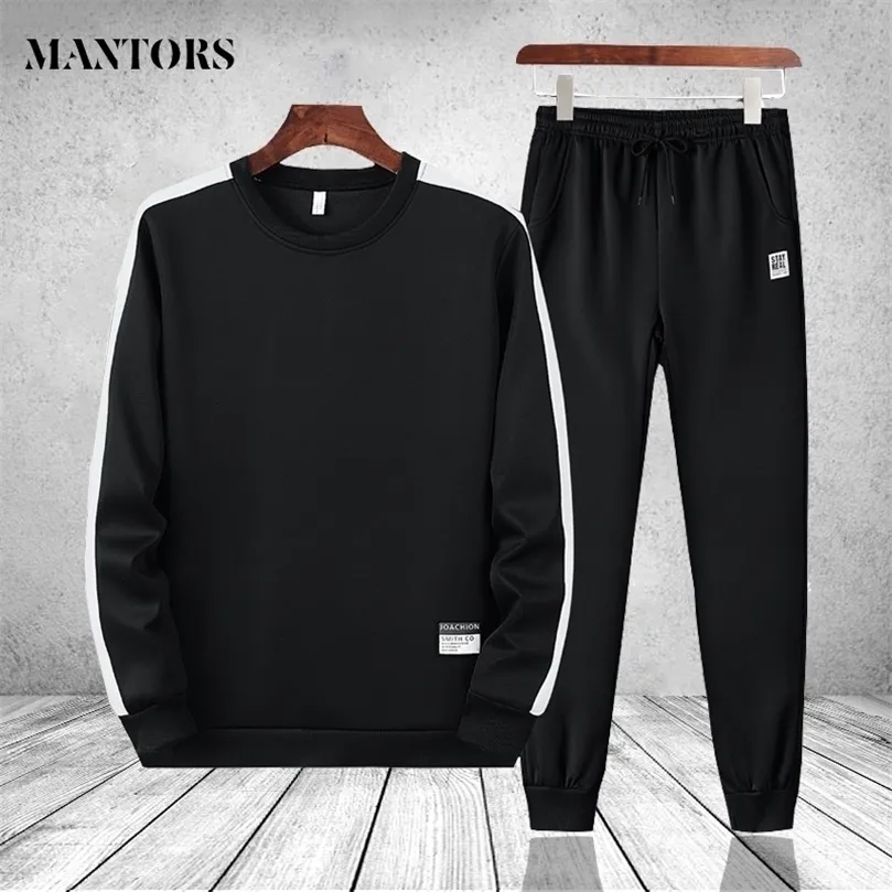 Sportsuit Männer setzt Herbst Winter Winter Langarm Hoodies Fitness Tracksuit Herren Casual Hosen Marke Kleidung Patchwork Marke Set männlich 201128