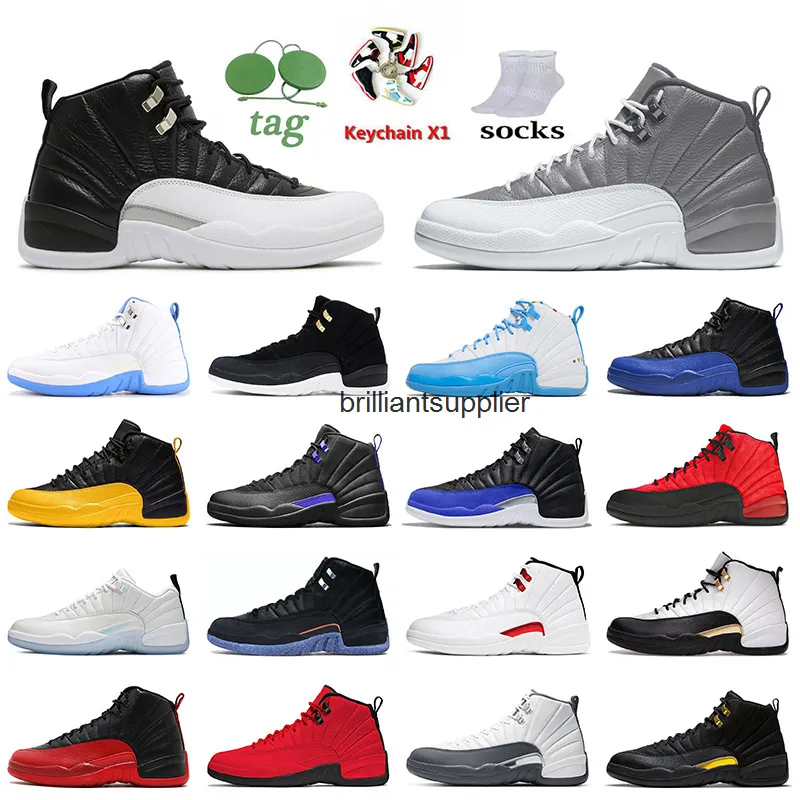 Wholesale Jumpman 12 كرة السلة أحذية 12S خلسة التصفيات الملكية Jorda Taxi فائدة تويست عكس الأنفلونزا لعبة الظلام كونكورد Jorden12S