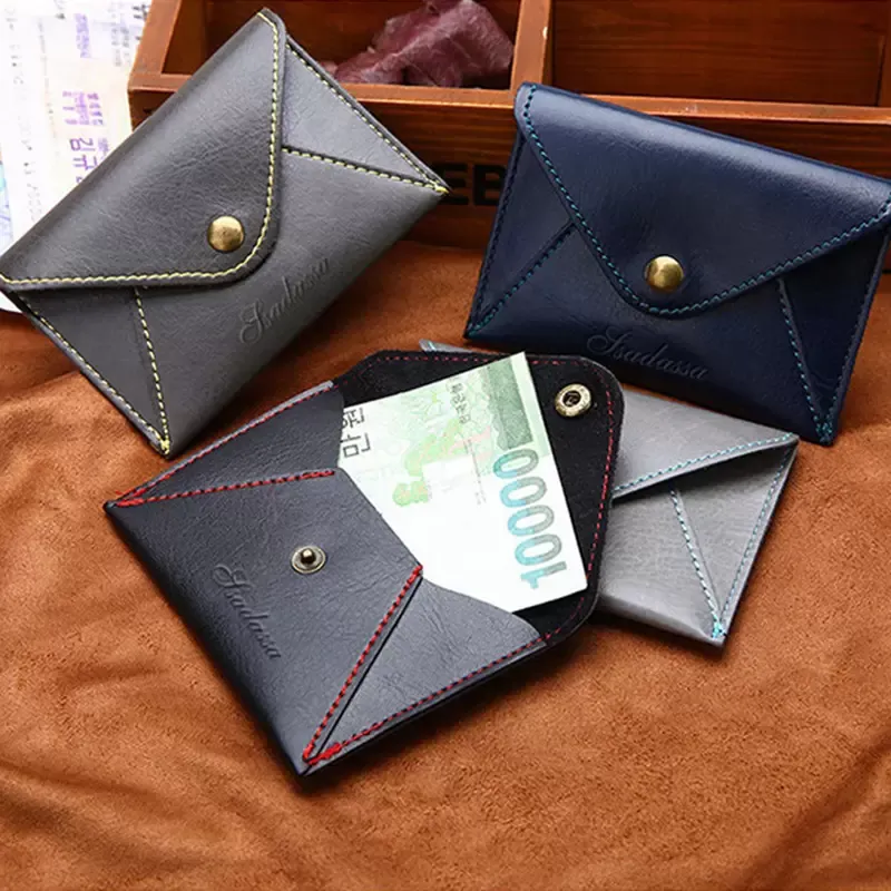Super mince porte-monnaie moraillon Mini portefeuille en cuir givré PU porte-carte de crédit hommes femmes Simple Portable petit mince portefeuille à la mode
