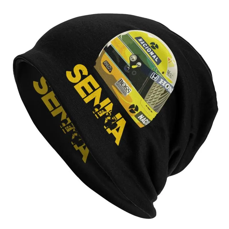 Bérets Ayrton Senna Racing Caps Mode Rue Skullies Bonnets Chapeaux Hommes Femmes Printemps Chaud Tête Wrap Bonnet Tricot ChapeauxBérets