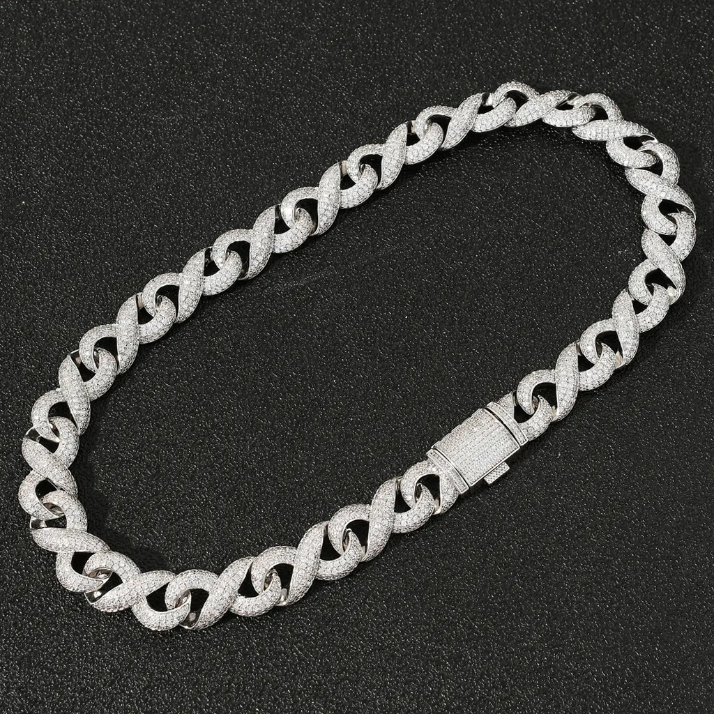 Homp Hip Hop Diamond Colar Bracelet Cadeia de ligação cubana 5a Colares de desenho de pedra de zircônia cúbica