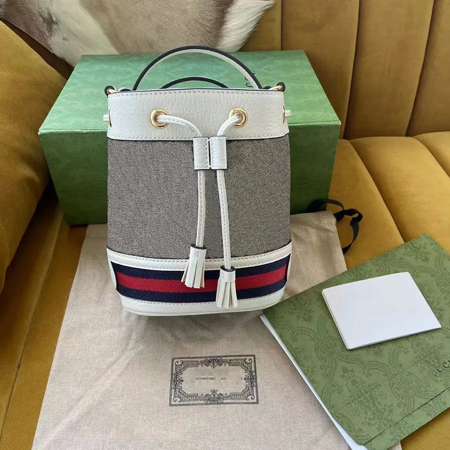10A najwyższej jakości mini -wiadro 19 cm luksusowe torby na torby designerskie torby skórzana torba crossbody na płótnie lady hobo torebka modowa z pudełkiem G235