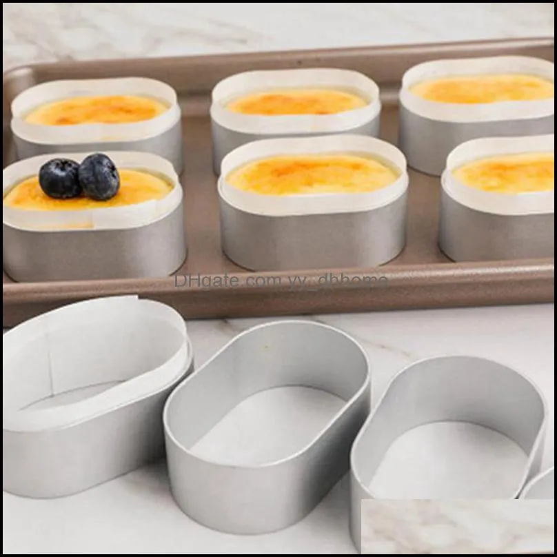 baking & pastry tools aluminum alloy oval mousse cheese tart ring egg cake cutting mold mould