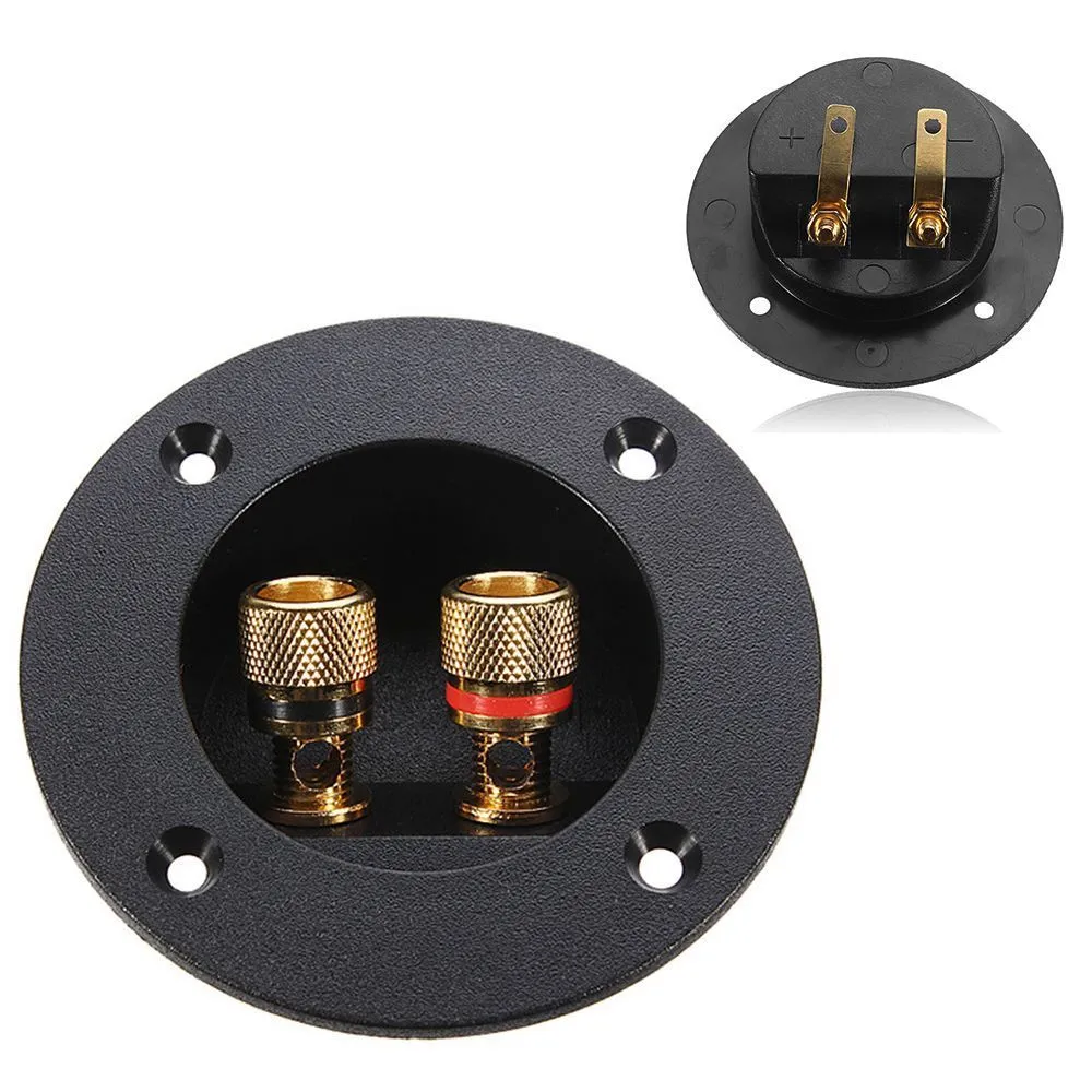 Lamphouders Professionele luidsprekerbox achterste achterpaneel bedrading terminal plug ronde dozen met 2 bananen jack subwoofer