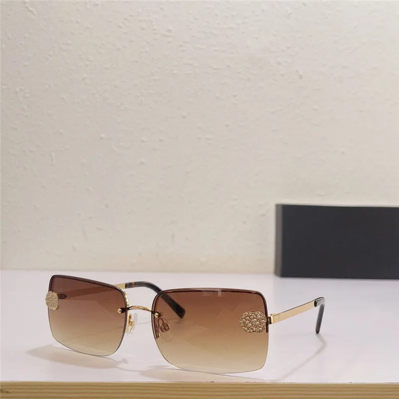 2024 Square Sunglasses for Men Women UV400 Protection Metal Half Frame Blue Lens Gold Grey Silver Grey
