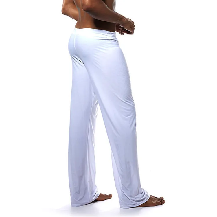 Indumenti da notte da uomo Yoga seta del ghiaccio da uomo casual Pantaloni da casa larghi sexy sportivi Comodi pigiami lisci Mutandine da uomo setose plus size 213O