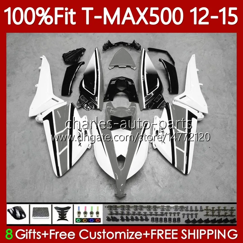 ヤマハTMAX MAX 500 MAX-500 TMAX-500のグレーホワイトOEMボディワーク2012 2013 2014 2015フェアリング113NO.94 T MAX500 T-MAX500 12-15 TMAX500 12 15 15注入型型型ボディ