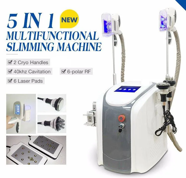 2 Cryo Handalı Yağ Donduru Kemeri Vakum Lipolazer kavitasyon RF İnce Yağ Dondurucu Kriyolipoliz Vücut Şekli için Zayıflama Makinesi
