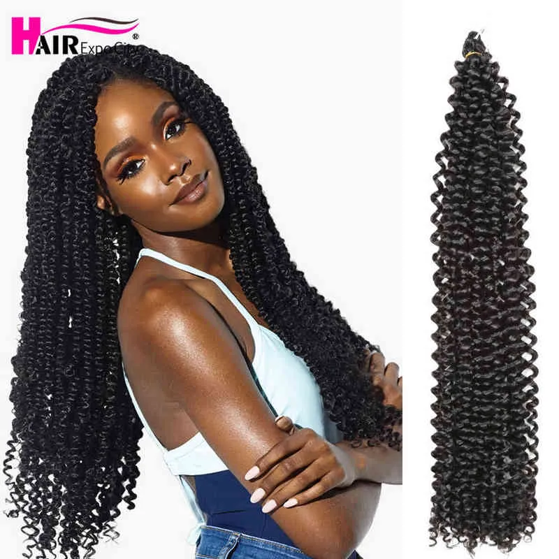 18-22inch Long Passion Twist Crochet Hair Extensions Synthetic Water Wave Braiding Bohemia Braids Expo City 220610