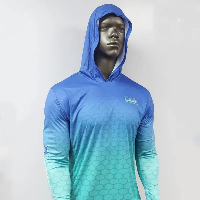 Oceanic Men s Fishing Hoodie Long Sleeve Jersey UPF 50 UV Resistant Breathable Polyester Running Fishing Wear 2024