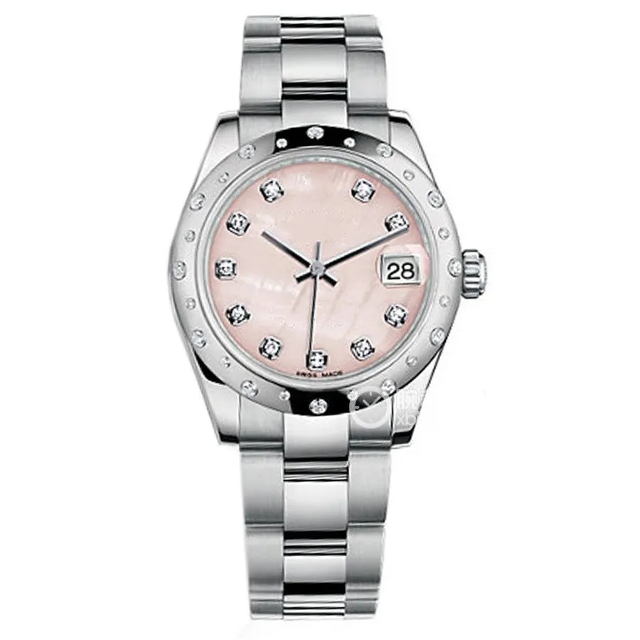 Montre asiatique de haute qualité 2813 Sport automatique pour dames Datejust 31 mm cadran en nacre rose m178344-0018 montre-bracelet lunette en diamant montres de luxe en acier inoxydable