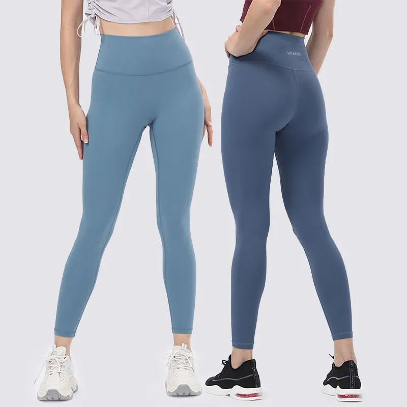 calça de ioga para mulheres nus alta cintura elegante roupa de corrida running right pés elásticos esportes fitness leggings super macio amanteigado a Velafeel