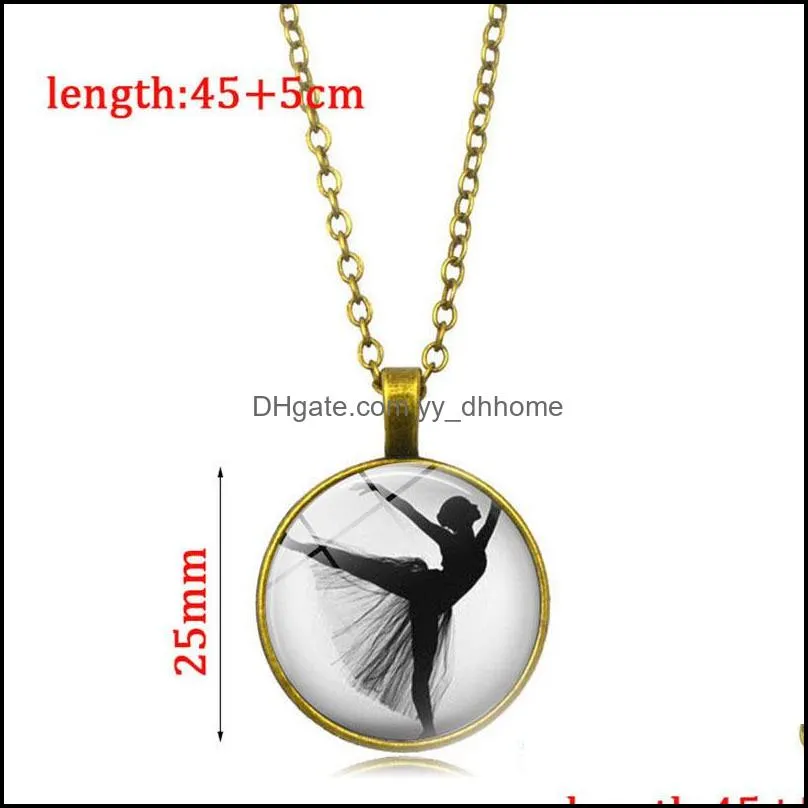 necklaces pendants ballet girl style luminous pendant charms chains necklaces for women party fashion jewelry wholesale free ship -