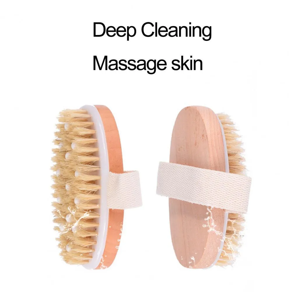 Cleaning Brushes Bath Brush Dry Skin Body Soft Natural Bristle SPA The Wooden Shower Without Handle Fast Delivery H0420