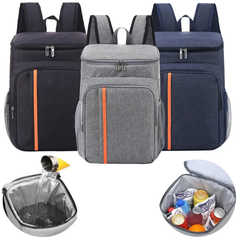 Large Capacity Lunch Bags Waterproof Cooler Backpack Leakproof Insulated Pouch Thermal Outdoor Food Beverage Storage Bag For Picnic Camping Hiking