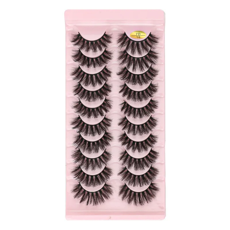 10 paires DD Curl Faux 3D vison cils naturel doux russe faux cils sans cruauté vaporeux épais long cils Extension maquillage