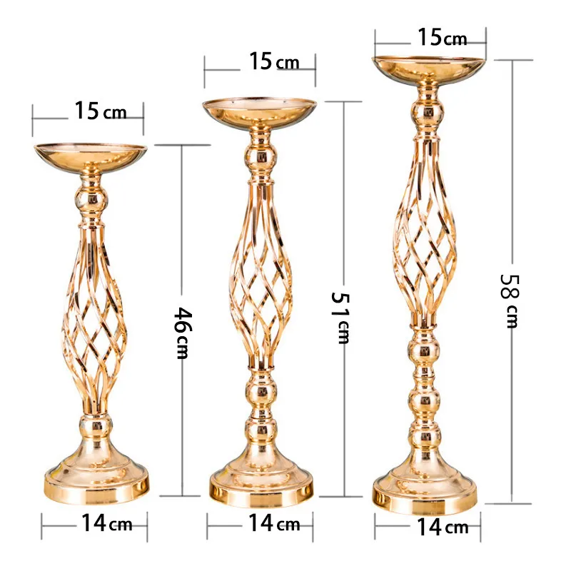 Lot De 6 Bougeoirs En Métal Doré - Chandeliers Modernes Pour Décoration Intérieure, Fêtes Et Dîners