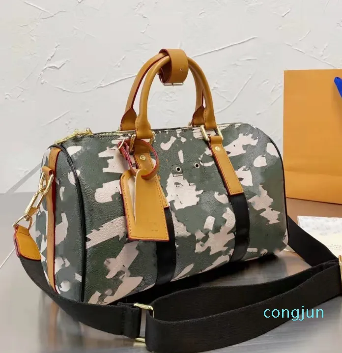 Bag Travel Big Boston Flower Camouflage Handbag Hand Quality Designer Designer Luxury Duffel Sacs 2022