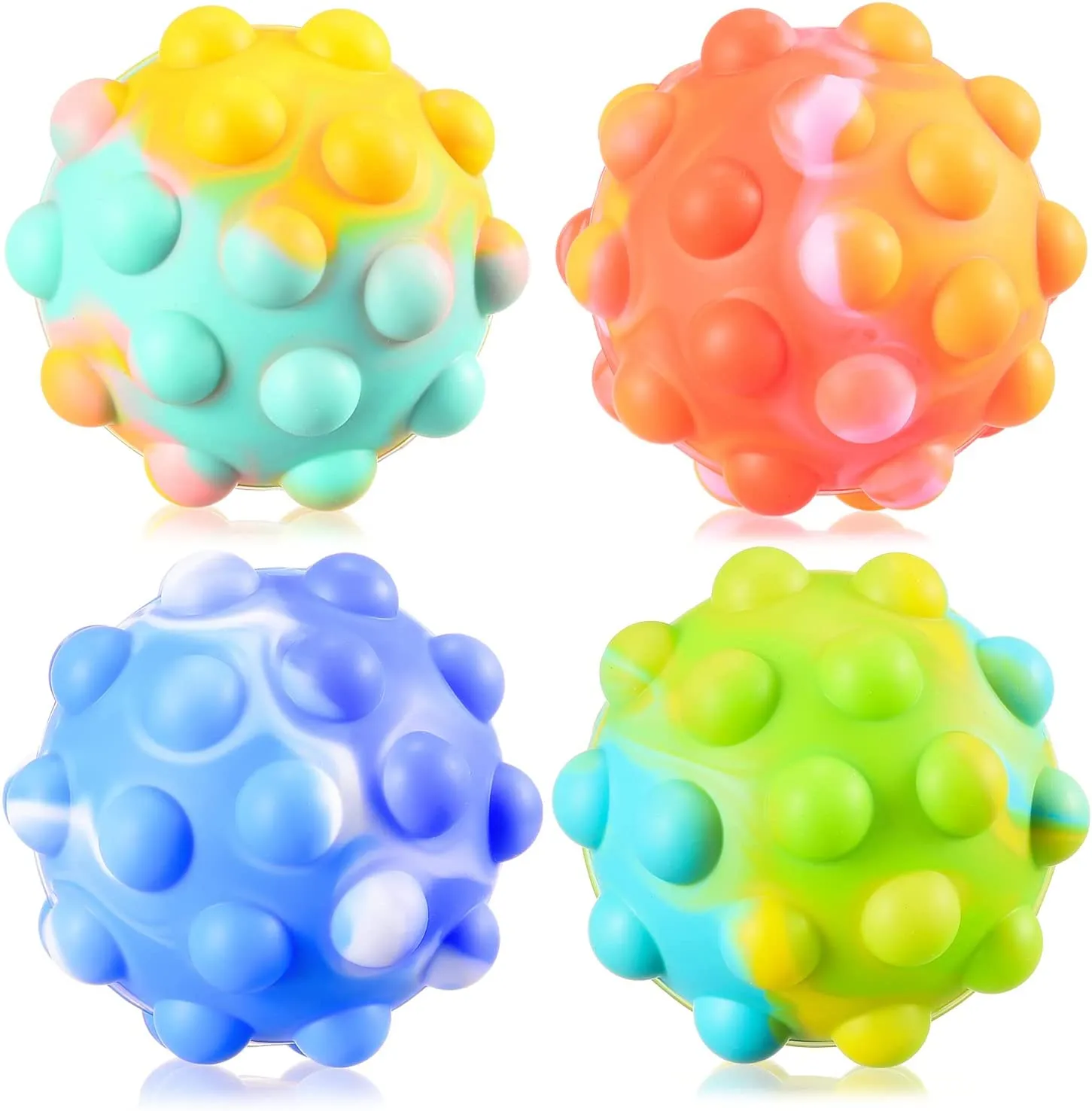 Anti Pressure Popper Sensoriska Leksaker 3D Squeeze Pop Ball Its Fidget Toy Badleksaker Stressbollar för barn Vuxna över 1 år