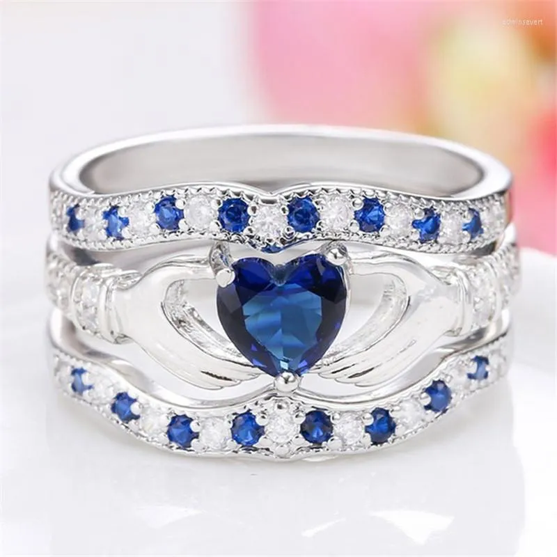 Anelli a grappolo 2022 Ring di fidanzamento Set Anillos Mujer Mothers Day Gift Stone Luxury Women Promise Gioielli di moda EDWI22 di alta qualità