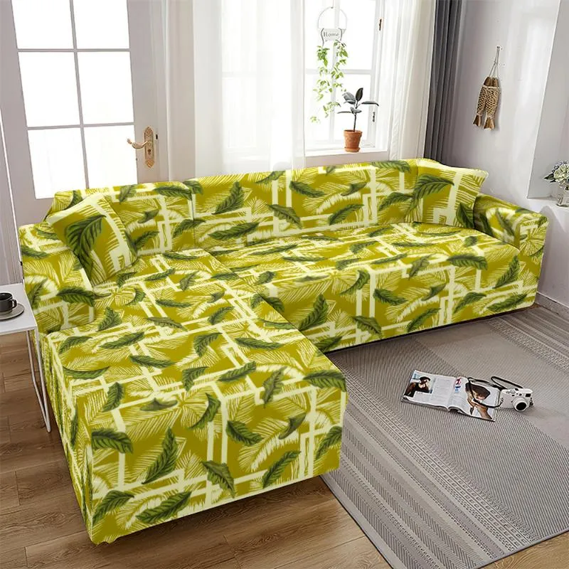 Chaise Couvre Jungle Feuilles Élastique Canapé Couvercle pour salon Feuille stretch Couch Slipcover Protecteur 1/2/3/4 places