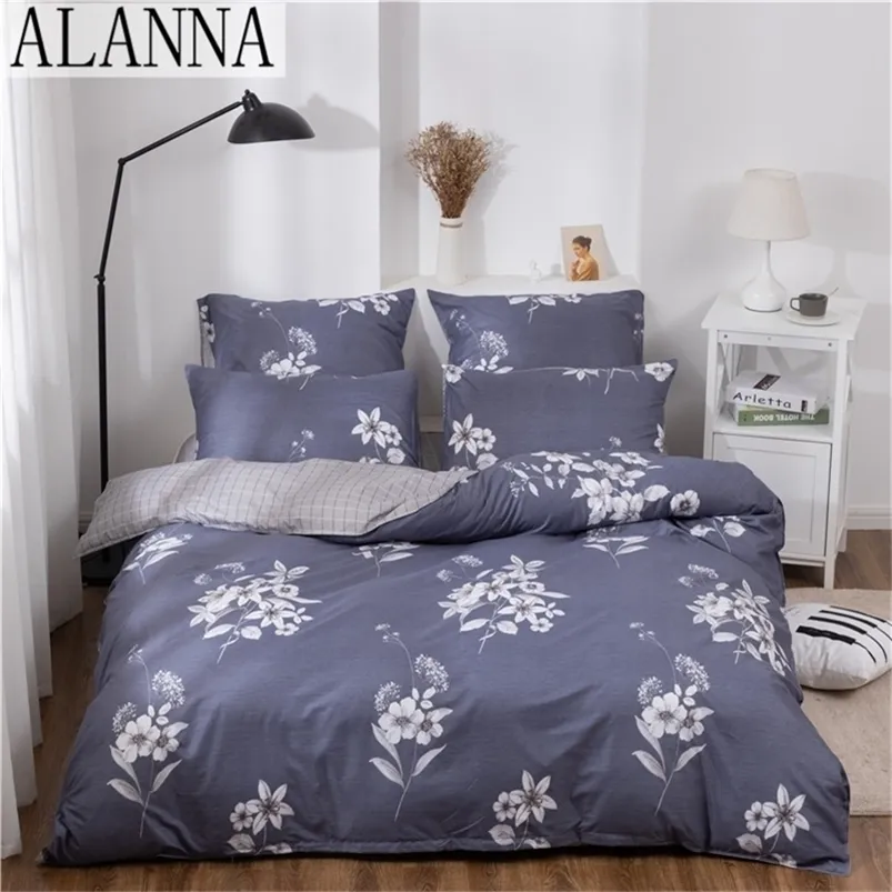 Alanna X 1018 Set di biancheria da letto solido stampato Set di biancheria da letto per la casa 4 7 pezzi Modello adorabile di alta qualità con fiore di albero di stelle T200706