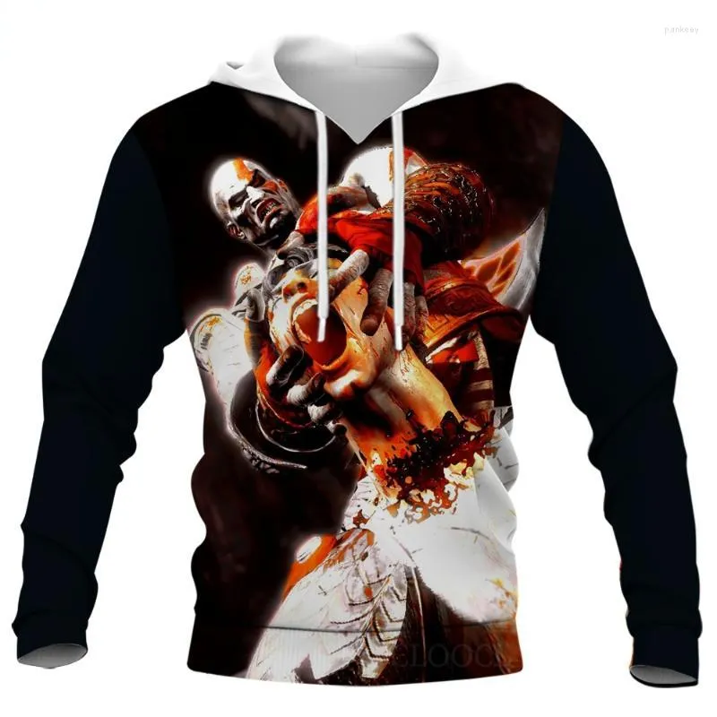 Felpa con cappuccio da uomo Game di moda Kratos God of War 3d 3d Full Stampato Autumn Men Hoodie con cappuccio una felpa con cappuccio harajuku giacca