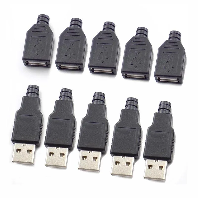 Altri accessori per l'illuminazione 2.0 Connettore tipo A Maschio Femmina USB 4 pin Presa con copertura in plastica nera Tipo A per kit fai da te Altro