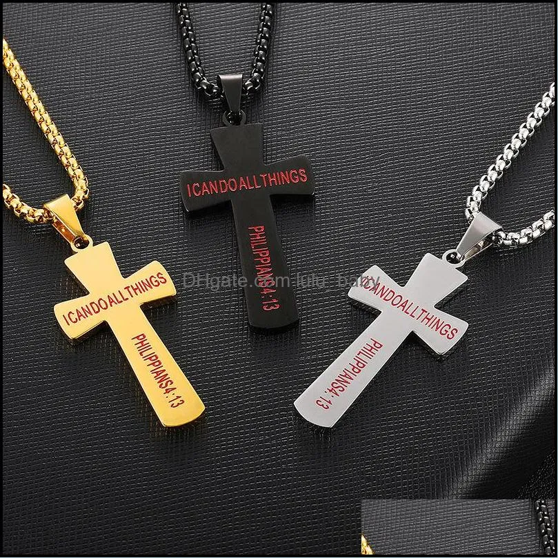 Stainless Steel Baseball Cross Necklace for Women and Men Stainless Steel Bible Verse Necklace Christian Religion Jewelry Gift For