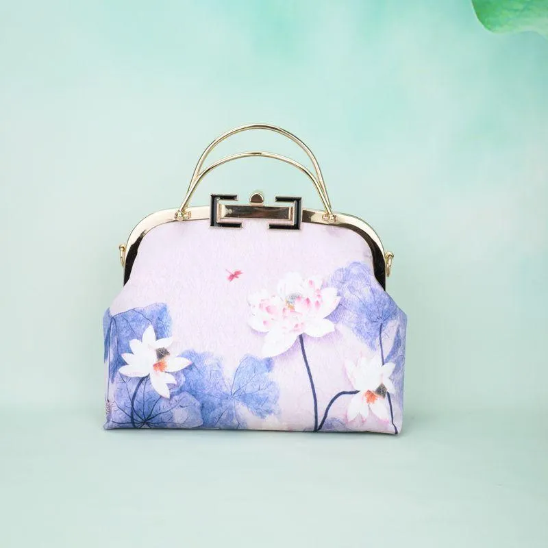 Abendtaschen Handgemachte Stickerei Blumen Umhängetaschen Für Frauen Handtaschen Mode Chinesischen Stil Kette Shell Damen Tuch UmhängetaschenAbend