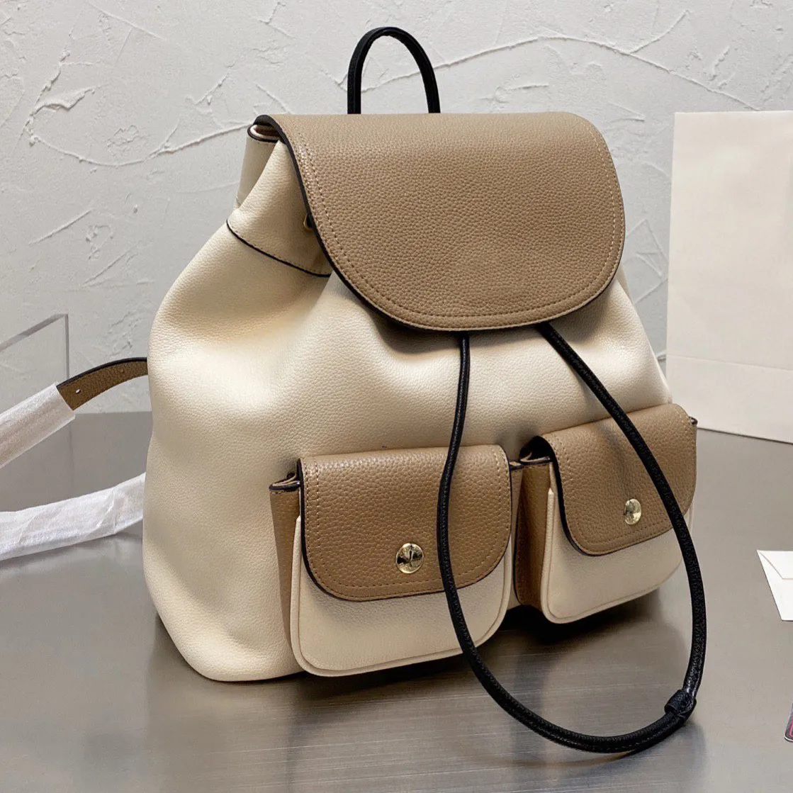 Рюкзак дизайнерские сумки для ресниц веревки ручной сумки роскошная кожаная мода кросс -качество плеча качество плеча женщин металлик большой
