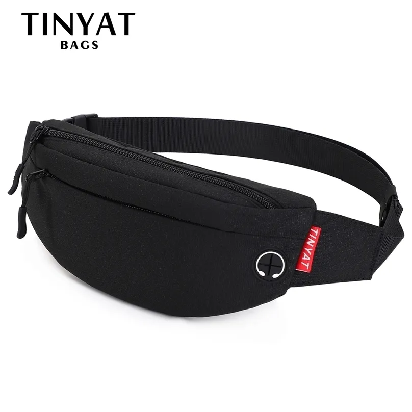 TINYAT Hombres Bolsa de cintura Paquete Monedero Casual Teléfono grande Bolsa de cinturón para mujer Lona Viaje Fanny Banana Hip 4 bolsillos 220813