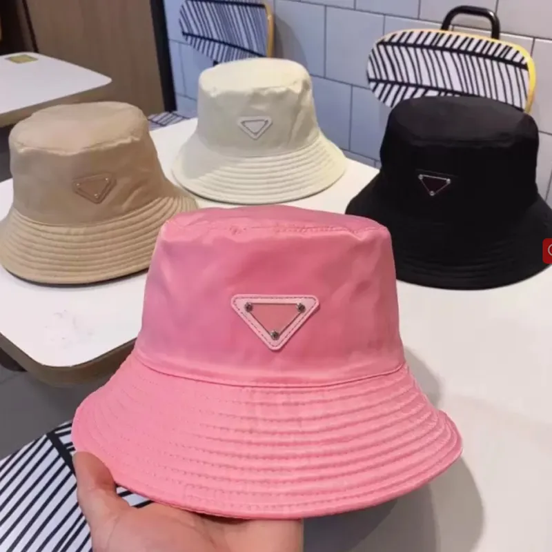 Designers Bucket Hat Nylon Fitted Hats For Mens Weomen Sun Prevent Bonnet Beanie Baseball Cap Snapbacks Outdoor Pink Beanies Fedora