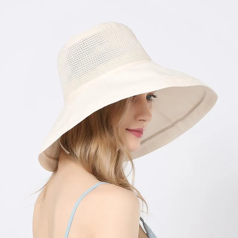 Cappelli a tesa larga Estate Flodable Packable Fisherman Cap Donna Casual Cappello a secchiello Bob Panama Ragazze Outdoor UPF50 Sun Beach HatWide