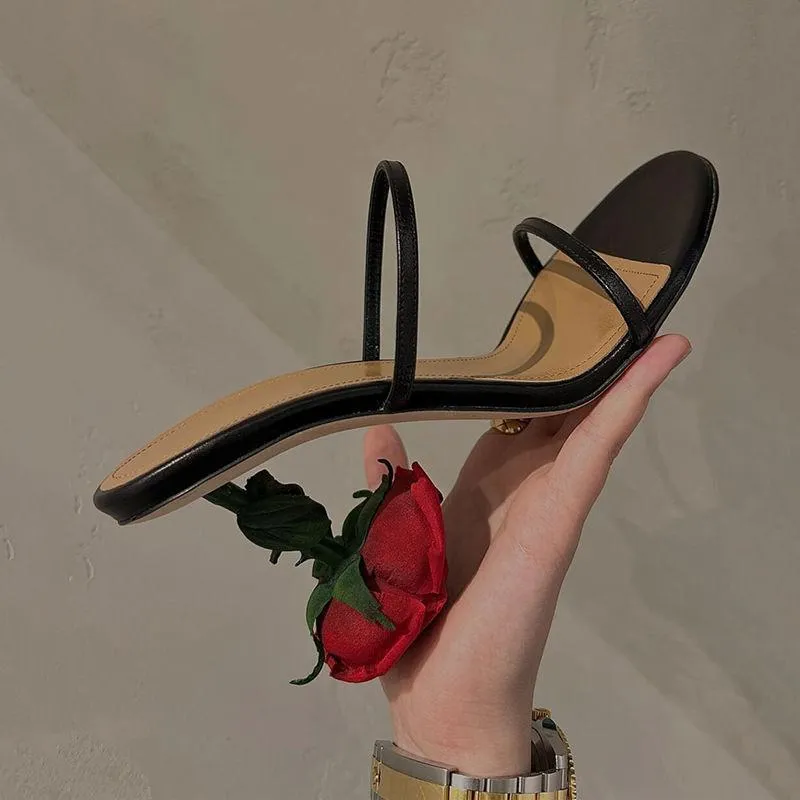 Sandals Rose Flower Heel Women High-heeled Wedding Shoes High Heels Mid-heel And Slippers Pumps For ShoesSandals