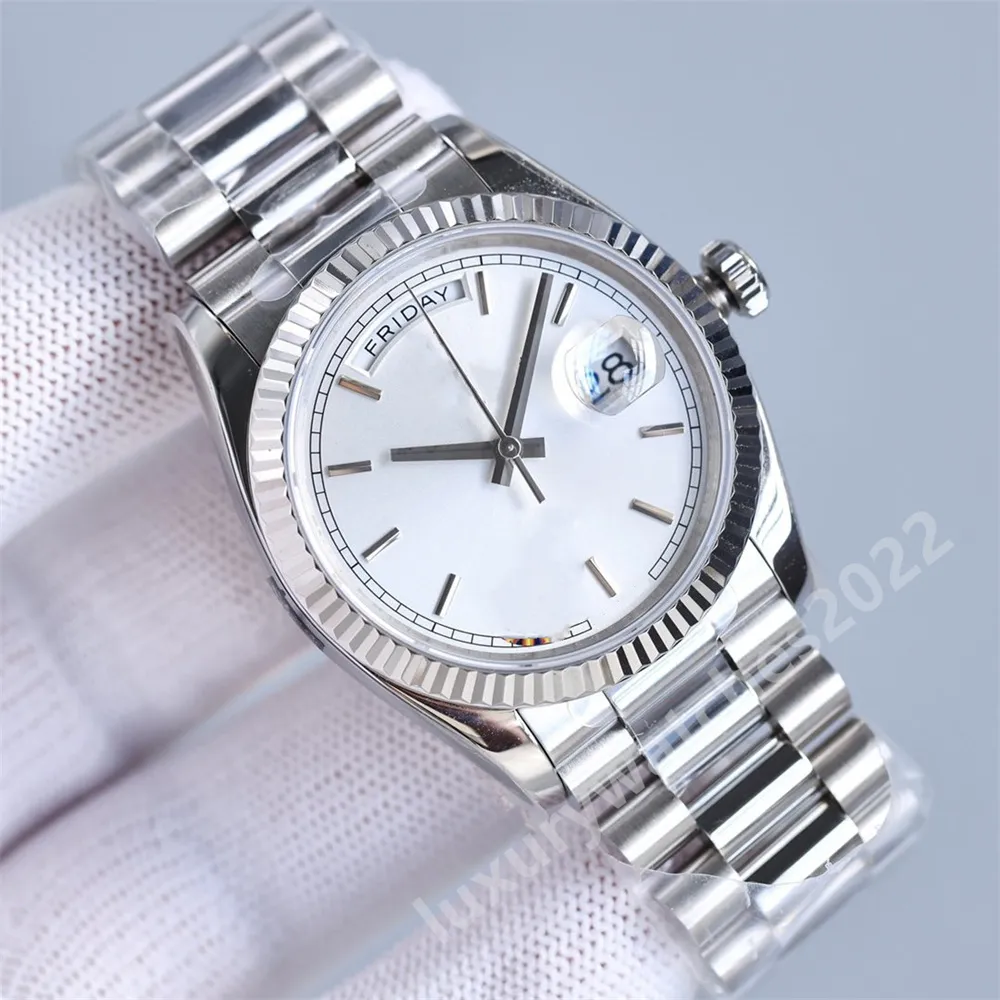 Titta p￥ Super Quality Mens Asia 2813 Movement 36mm Silver Dial Automatisk rostfritt st￥l Kvinnor Vattent￤t mekanisk BF Maker Wristwatches