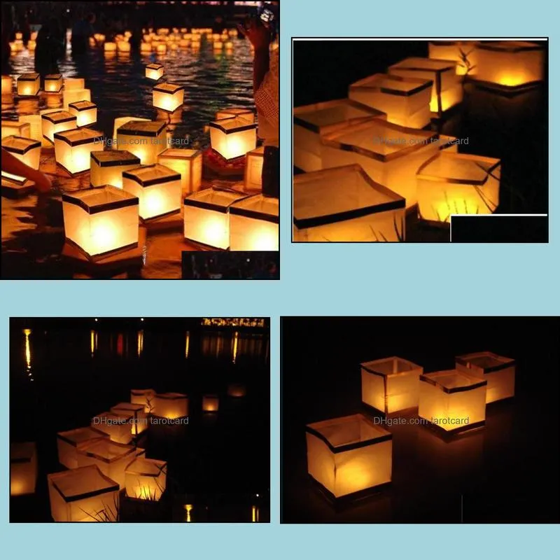 200 Pcs Chinese Lanterns Floating Water Lanterns Wishing Water River Paper Candle Light NO Candle