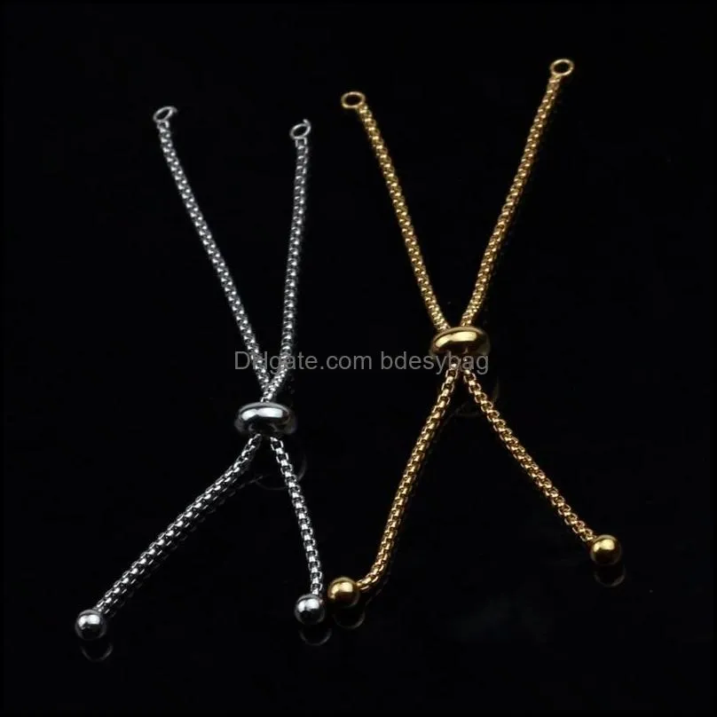 tennis 3 pcs/lot adjustable stainless steel slider chain for jewelry making diy loops connector pendants bracelets material lucky gift