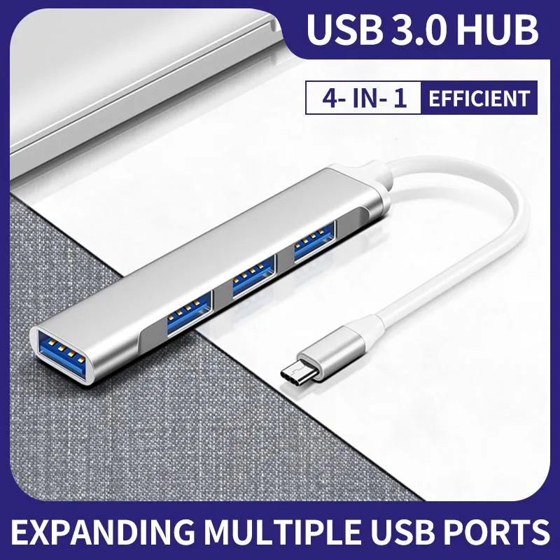 Hubs 10 pièces 4 ports USB 3.0 HUB haute vitesse Type C séparateur 5 Gbps pour PC accessoires informatiques Multiport 4 2.0 PortsUSB