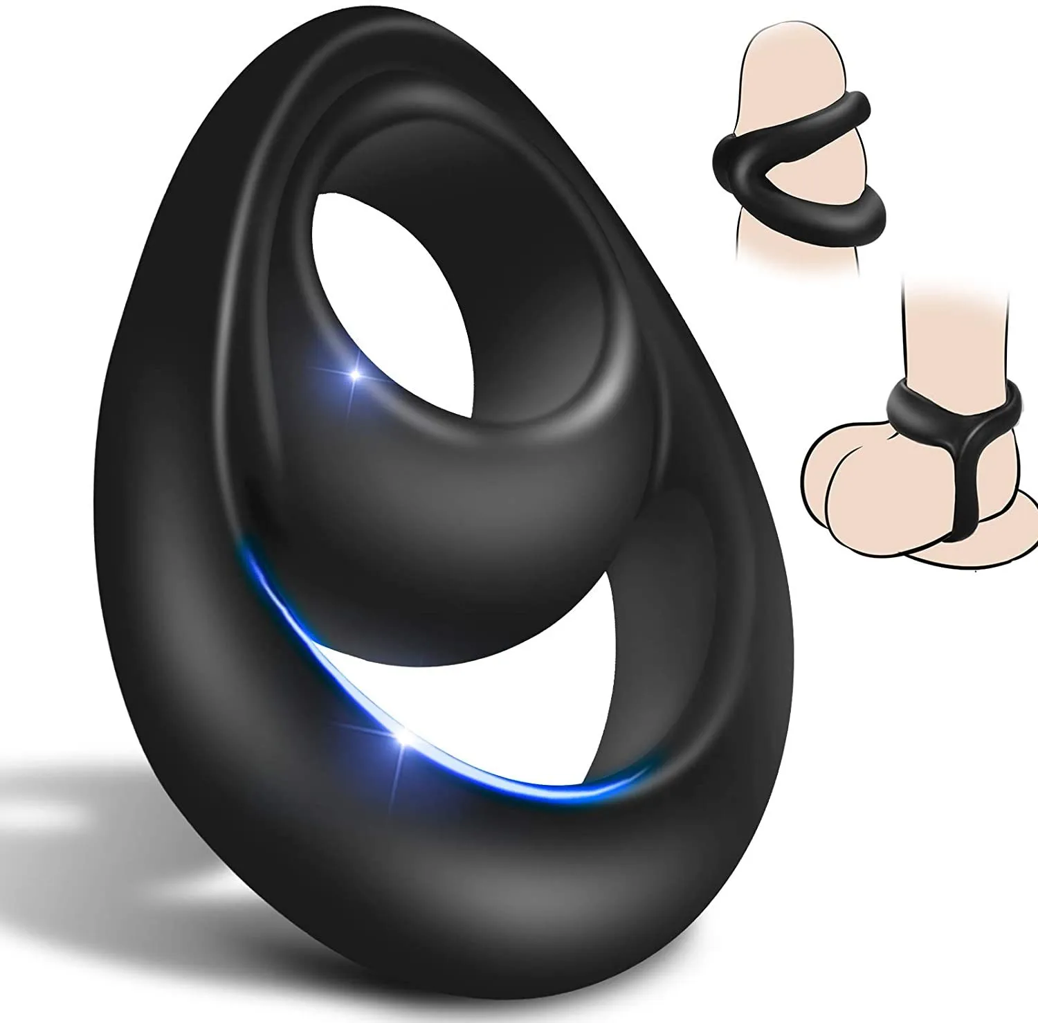 Nuovo Cockring Cock Rings Dual Penis Ring Scrotum Barella Dick Enlarger Silicone Eiaculazione Ritardo Giocattolo sexy per uomo