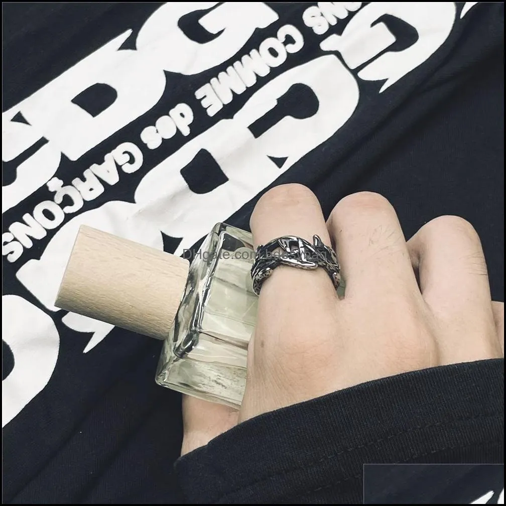 Retro dark cold wind vine thorns S925 ring ins trend personality hip hop couple tide brand jewelry