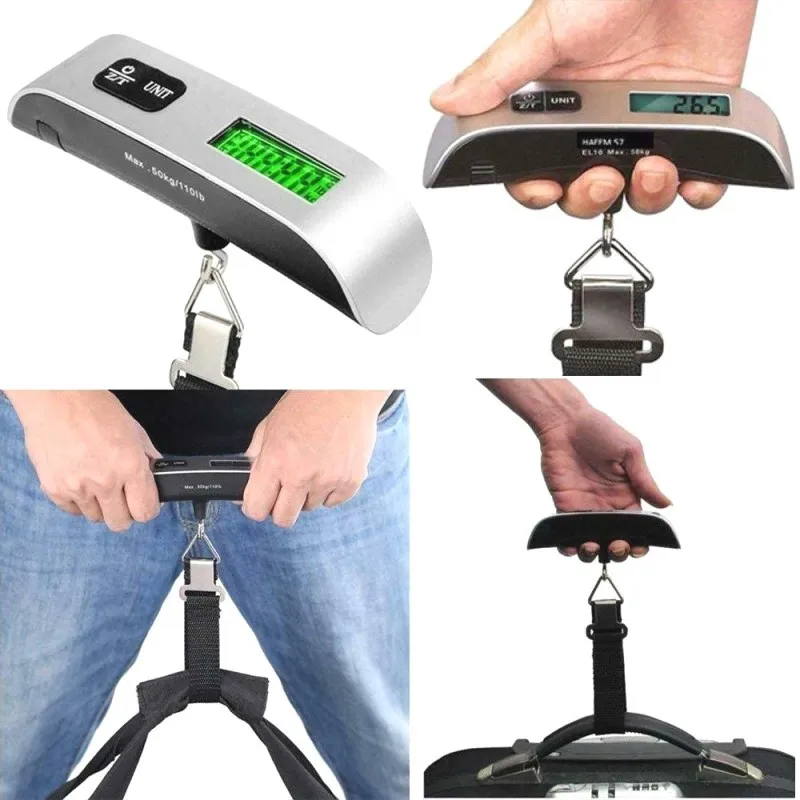 Portable Scale Digital LCD Display 110lb/50kg Electronic Luggage Hanging Suitcase Travel Weighs Baggage Bag Weight Balance Tool