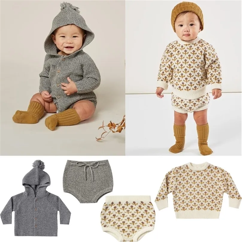 Enkelibb Rylee en Cru Vintage Floral Knitting Sweaters Boys Winter Pullover Sweater Brand Design Baby Fashion Clothing Tops LJ201128