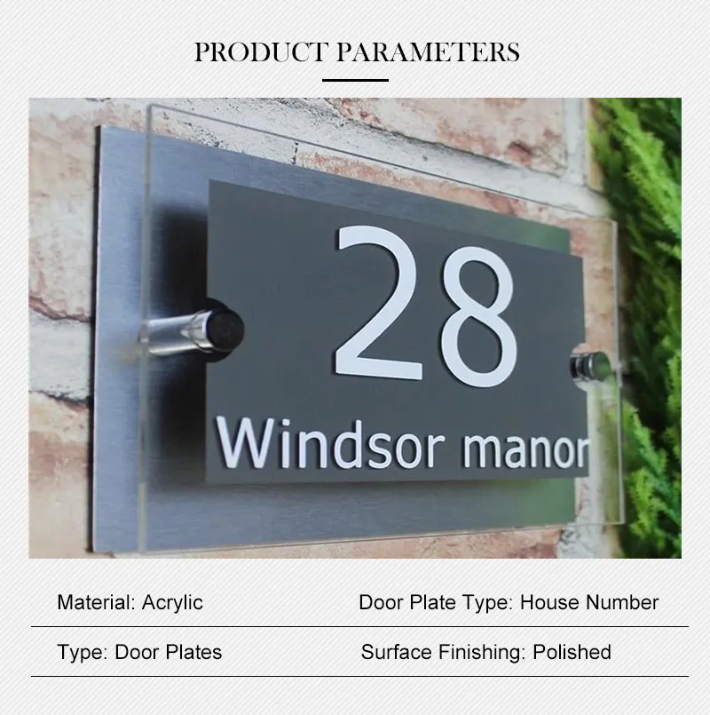 Customize Modern House Sign Plaque Door Street Name Glass Effect ...